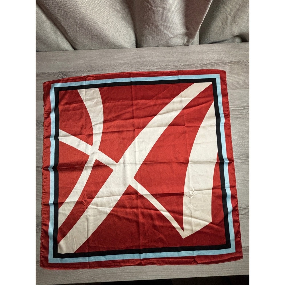 AmaWaterways‎ MaCher Red White Blue Geometric Abstract Square Scarf 24x24